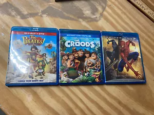 3 Movie Kids Blu-ray, DVD Lot: Croods, Spider-Man 3, The Pirates! Ships free! - Picture 1 of 6