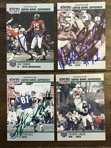 Lote de 90 tarjetas Pro Set Jets SB Supermen FIRMADAS X4 Winston Hill George Sauer Snell+ - Imagen 1 de 1