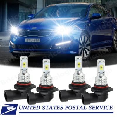适用于起亚 Optima 2016 2017 - 2019 年前 LED 车头灯高/低光束 9005 灯泡 6000K — 第 1/4 张图片
