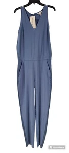 Athleta Brooklyn Ankle Jumpsuit Dusty Blue Pocket Women's SZ 10 Tall NWT FLAWED - Picture 1 of 13