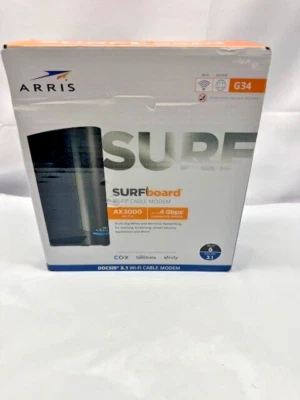 Cable módem Arris SURFboard G34 WiFi-6 doble banda AX3000 *Nuevo-caja dañada Foto 1 de 4