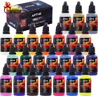 24 Colors Airbrush Paint Set Include Metallic And Neon Colors, Opaque & Water Ba