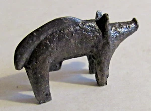 ORNAMENT HANDGEFERTIGT BRONZIERT HARZ WILDSCHWEIN MINIATUR MODELL SKULPTUR - Bild 1 von 2