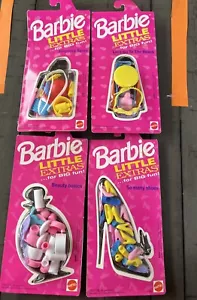 MATTEL 1992 BARBIE LITTLE EXTRAS 7195 SHOES BEAUTY BASICS SHOPPING BEACH LOT - Picture 1 of 11