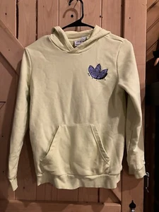 Adidas Originals Dinosaur Graphic Pullover Hoodie Boys Medium 10/12 Yellow - Picture 1 of 6
