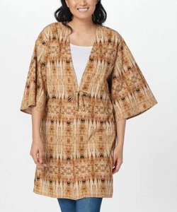 3106 AmberNoon II by Dr. Erum Ilyas 3/4 Sleeve UFP cover up cardigan SAND sz S - Picture 1 of 1