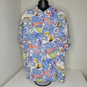 VINTAGE CHICAGO CUBS REYN SPOONER HAWAIIAN STYLE MEN'S 3XL SHIRT EUC - Picture 1 of 4