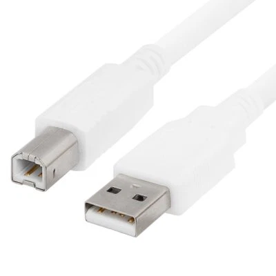 2 Pack 15FT 15FEET USB 2.0 A TO B HIGH SPEED PRINTER SCANNER CABLE CORD White - Image 1 of 2
