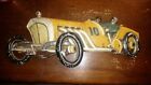  Rare Antique 1966 Sexton Metal Wall Plaques Car Vintage USA Green and Yellow 