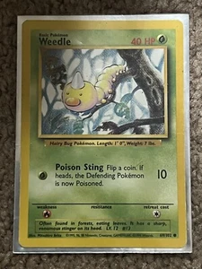 Rare Authentic 1995 Weedle Pokémon Card + Sleeve - Picture 1 of 1