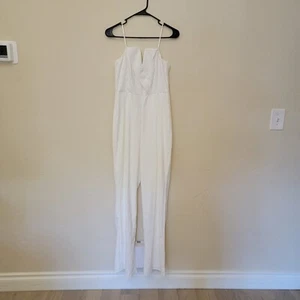 Lulus Striking Attitude White Strapless Surplice Jumpsuit, 2225676, Sz M, $44 - Picture 1 of 6