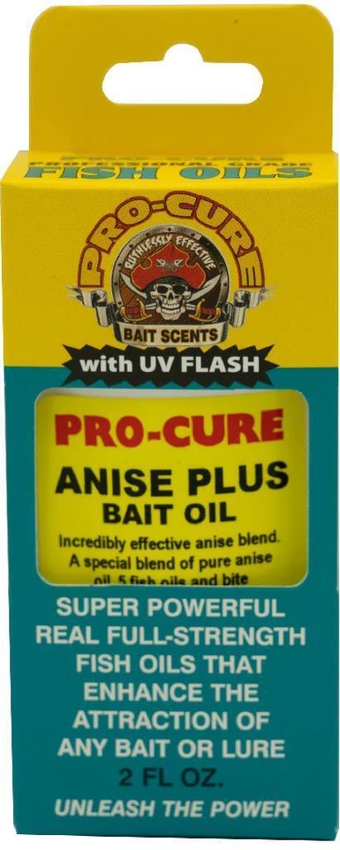 Pro-Cure Anise Plus Bait Oil 2 oz Bottle Fishing Scent w/UV Flash - Image 1 of 1