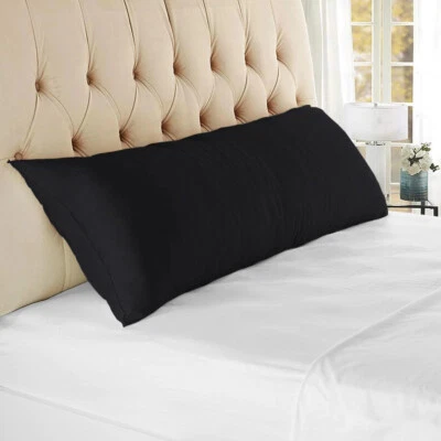 100% Egyptian Cotton 600 Thread Count Modern 2 PCs Body Pillow Case Set - Image 1 of 4