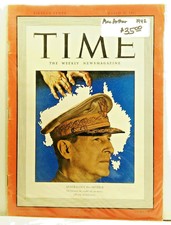 March 30, 1942 TIME Magazine- Geneal Douglas MacArthur on cover— GoodV Good