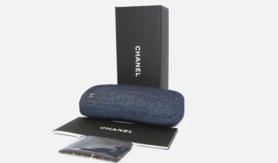 Nuevo CHANEL Pantalones de mezclilla acolchados Gafas de sol Anteojos Italia Estuche Italia S Foto 1 de 4