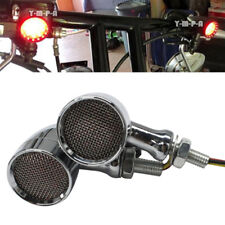 12V Brake Running LED Turn Signals Red Lamp 10mm Chrome For Harley Honda Cruiser