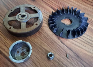 Gebrauchtes OEM Kohler Schwungrad 14 025 12-S mit Lüfter 17 157 06-S, Tasse, Mutter und Schlüssel - Bild 1 von 14
