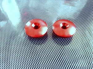 EMBOUTS DE GUIDON "NU" ALUMINIUM ANODISE ROUGE POUR GUIDON 18mm MOTOS SCOOTERS.. - Imagen 1 de 2