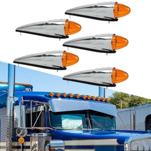 5Pcs LED Amber Cab Marker Clearance Roof Running Top Light For Peterbilt  Truck - Picture 1 of 11