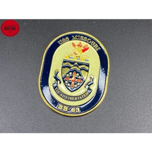 USS Missouri BB-63 Battleship Metal Badge Heraldry for 1/700 1/350 Model Display - Picture 1 of 4