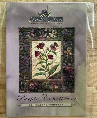 Pine Needles Art Quilt Petals Of My Heart Series PURPLE CONEFLOWER Block Pattern - Image 1 of 2