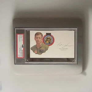 Ret Generalmajor Paul Johnson Air Force signed Card handsigniert Slabbed PSA/DNA - Bild 1 von 4