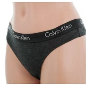 Calvin Klein Women's Motive Cotton Blend Thong in Charcoal XL MSRP $20 QP18030 - Picture 1 of 5