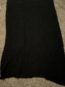 Nordstrom Decke Schal Halstuch, Tuch, Gürtel schwarz Neu mit Etikett NY Modena gerippt Fransen - Bild 1 von 7