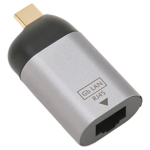 Gigabit RJ45 Network Port To Type C Adapter 1Gbps Portable USB C To Ethernet NEW - Afbeelding 1 van 12