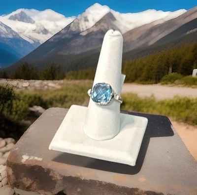 Anillo Cristal Aguamarina Brighton Talla 7 Nuevo con Etiquetas Lista $78 ¡Hallazgo Raro! Foto 1 de 3