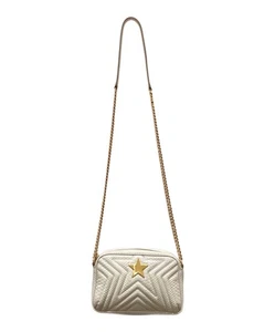 STELLA McCARTNEY Schultertasche Kette Leder echt weiß Stern JAPAN - Bild 1 von 7