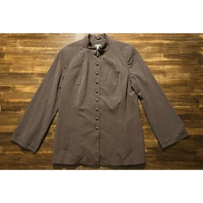 J. Jill Mujer’s 18 Alto Chaqueta Abotonada Abrigo Militar Cuello Mandarín De Colección Foto 1 de 4