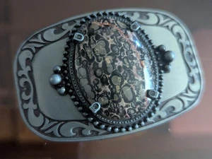 Vintage Western Gürtelschnalle Steinmontiert Mosaik Rarität - Bild 1 von 3