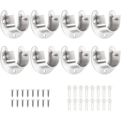 8 paquetes de soportes de extremo de varilla de armario de acero inoxidable soporte de armario de 1 pulgada pesado... Foto 1 de 4