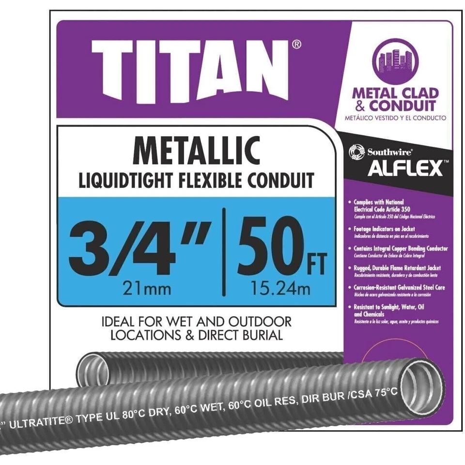 Southwire 50英尺3/4英寸Liqtite管道 — 第 1/1 张图片