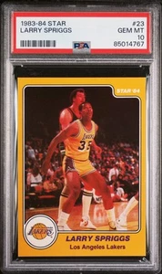 Estrella #23 Larry Spriggs 1983-84 PSA 10 Los Angeles Lakers - Imagen 1 de 2