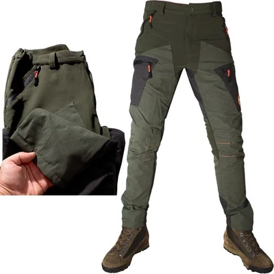Pantalone Uomo Trekking Caccia Pesca In Tessuto Tecnico Antistrappo Invernale - Immagine 1 di 4