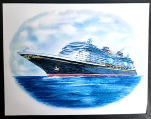 Original Art Work.. ms DISNEY TREASURE ..cruise ship...DCL portside 2024 - Picture 1 of 1