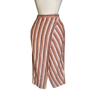 Falda midi envolvente Madewell a rayas rosa Avalon mediana para mujer Foto 1 de 4