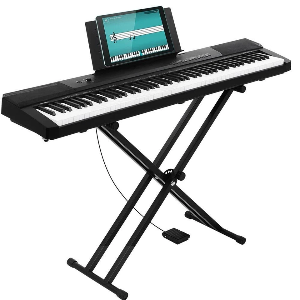 Tastiera Musicale 88 Tasti Pesati Professionale Pianola con Pedale e Supporto - Immagine 1 di 4