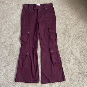 BDG Damenhose Größe 6 Lila Weites Bein Schlag Cargo Mittelhoch Gorpcore Y2K Retro - Bild 1 von 7