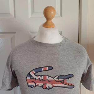 Lacoste Sport Very Rare Large Crocodile T-Shirt Size 3/S/M/40" 100% Genuine - Picture 1 of 9