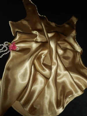 3X Blusa y bufanda vintage dorada brillante satinada Cami Shell Foto 1 de 4