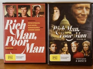 RICH MAN POOR MAN Book 1 & 2 Region All 1976 DVD SET 3+6 Discs 26+ Hours Emmy - Picture 1 of 19