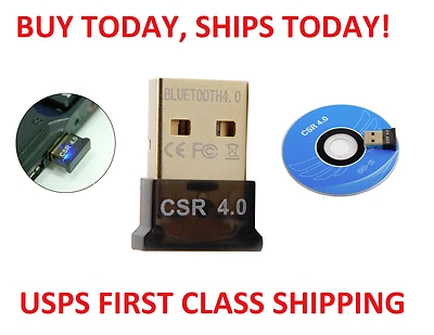 NEW Bluetooth 4.0 USB 2.0 CSR 4.0 Dongle Adapter for PC LAPTOP WINDOWS - Image 1 of 4