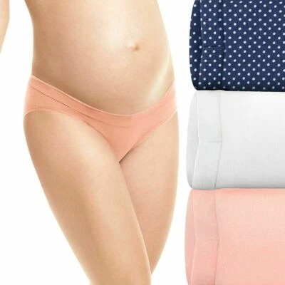 NEW Maternity Playtex® 3-pack V-Front Hipster Panties LARGE, blue, pink, white - Image 1 of 4