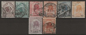 1906 Colonie (Somalia) - Serie completa Elefante e Leone usata con complementare - Imagen 1 de 1