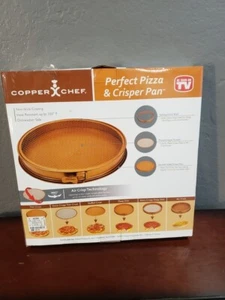 COPPER-CHEF PERFECT 15" PIZZA & CRISPER PAN 3 Piece, NON-STICK NIB! #BS-1 - Picture 1 of 2