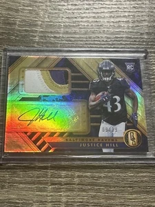 2019 Gold Standard Justice Hill FOTL RC Patch Auto RPA 09/19 Baltimore Ravens - Picture 1 of 2
