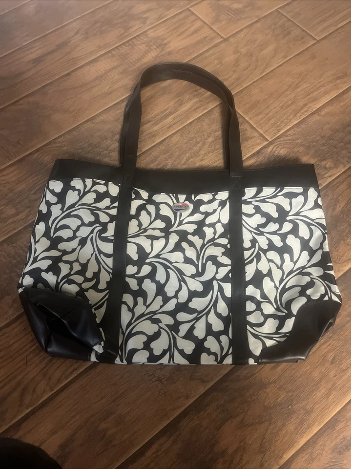 NWOT~American Tourister Large Travel Tote Carry On~Black & Cream Floral - Image 1 of 3